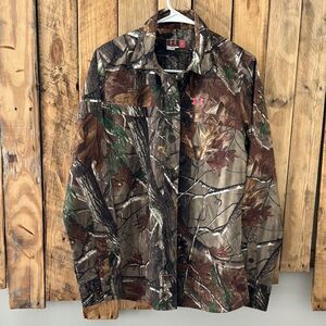 Under Armour Button Shirt Women’s Large Camouflage‎ Long Sleeve Pink Logo